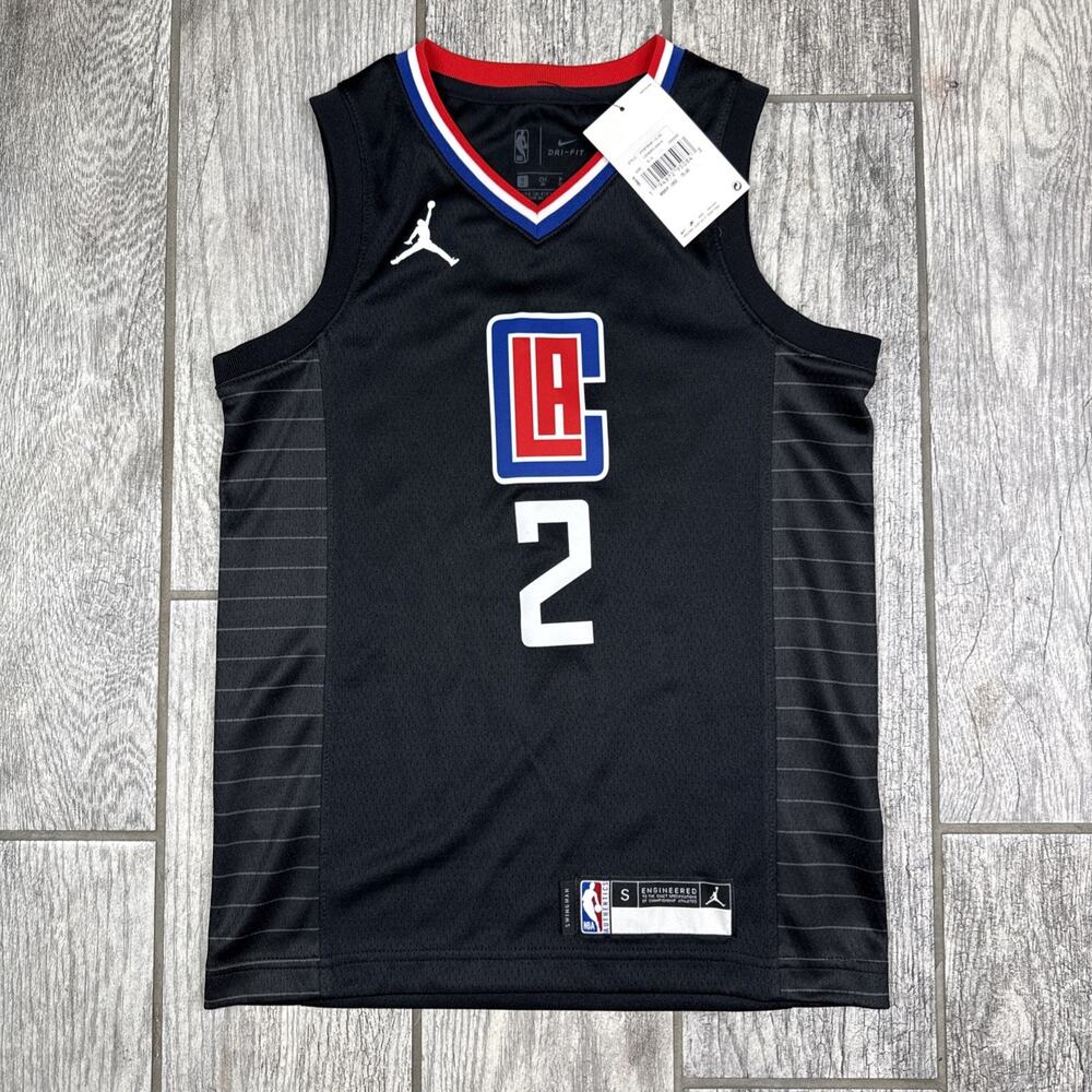 NBA Youth LA Clippers Kawhi Leonard Jordan Swingman Black Jersey Youth S 8